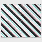 白黒傾斜レジメンストライプタル線 ラッピングペーパー (フラット)