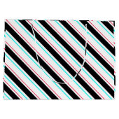 白黒傾斜レジメンストライプタル線 ラージペーパーバッグ (裏面)