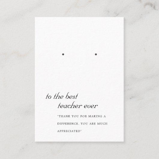 白黒先生ギフトイヤリング表示カード プレイスカード (正面)