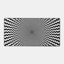 白黒光学錯覚デザイン デスクマット