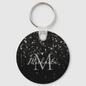 白黒光沢グリッタースパークルズモノグラグラデーションム キーホルダー (裏面)