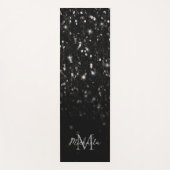 白黒光沢グリッタースパークルズモノグラグラデーションム ヨガマット (正面)