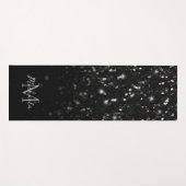 白黒光沢グリッタースパークルズモノグラグラデーションム ヨガマット (正面(横))