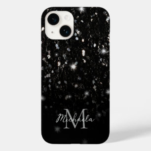 白黒光沢グリッタースパークルズモノグラグラデーションム Case-Mate iPhone 14ケース