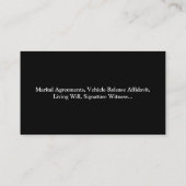 白黒公ユニーク証人調印業者 名刺 (裏面)