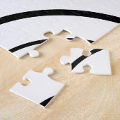 白黒円のデザイン|のミニマリスト ジグソーパズル (側面)