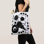 白黒円 トートバッグ (クローズアップ)