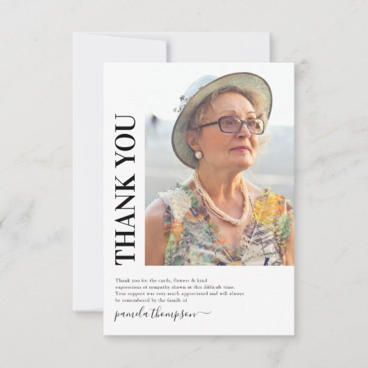 白黒写真お葬式 サンキューカード (正面)