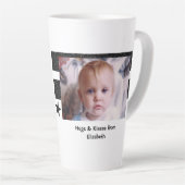 白黒写真と非常に幸運な祖父 カフェラテマグ (右アングル)