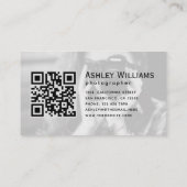 白黒写真とQRコードのカメラマン名刺 名刺 (裏面)