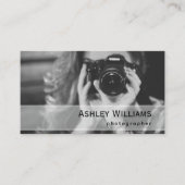 白黒写真とQRコードのカメラマン名刺 名刺 (正面)