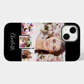 白黒写真のコラージュ名 Case-Mate iPhoneケース (裏面 (横))