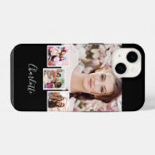 白黒写真のコラージュ名 iPhoneケース (裏面横)