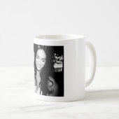 白黒写真のミーガンキツネ コーヒーマグカップ (正面右)