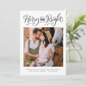 白黒写真のメリークリスマス シーズンカード (スタンド正面)