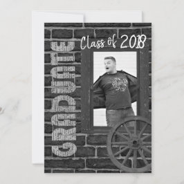 白黒写真のヴィンテージの卒業 招待状