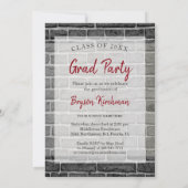 白黒写真のヴィンテージの卒業 招待状 (裏面)