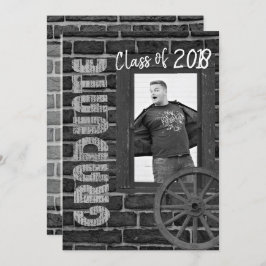 白黒写真のヴィンテージの卒業 招待状