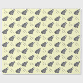 白黒写真の可愛いロバ ラッピングペーパー (フラット)