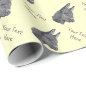 白黒写真の可愛いロバ ラッピングペーパー (ロールコーナー)