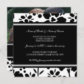 白黒写真の婚約パーティの招待状 招待状 (正面/裏面)