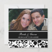 白黒写真の婚約パーティの招待状 招待状 (裏面)