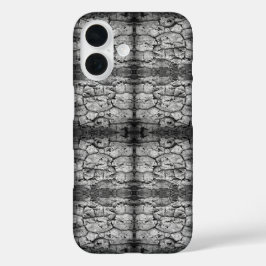 白黒写真の樹皮のクローズアップパターン iPhone 16ケース
