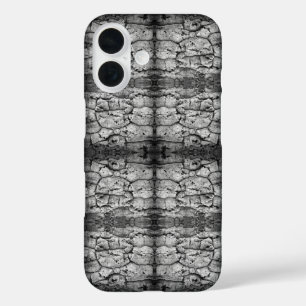 白黒写真の樹皮のクローズアップパターン iPhone 16ケース