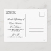 白黒写真の結婚式の日付の保存 シーズンポストカード (裏面)