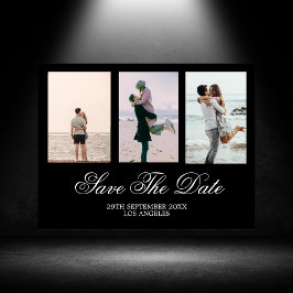 白黒写真の結婚式の日付の保存 シーズンポストカード