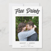 白黒写真の結婚式の日付の保存 セーブザデート (正面)