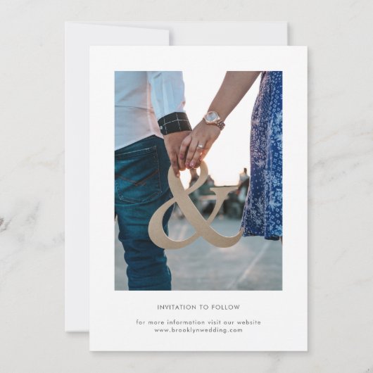 白黒写真の結婚式の日付の保存 セーブザデート (裏面)