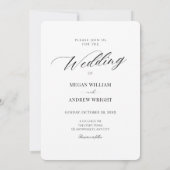 白黒写真の結婚式カード 招待状 (裏面)