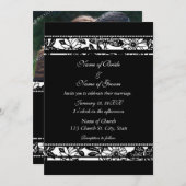 白黒写真の結婚式招待状カード 招待状 (正面/裏面)