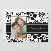 白黒写真の結婚式招待状カード 招待状 (裏面)