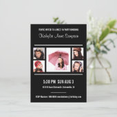 白黒写真の菓子16の誕生会 招待状 (スタンド正面)