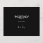 白黒写真の誕生日サンキューカード (裏面)