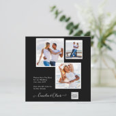 白黒写真ウェディングQRコード救日付 (スタンド正面)