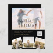 白黒写真ウェディングQRコード救日 (正面/裏面)