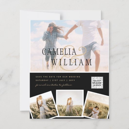 白黒写真ウェディングQRコード救日 (正面)