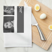 白黒写真カスタム- パーソナライズされた キッチンタオル (四つ折り)