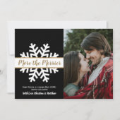 白黒写真クリスマス妊娠の発表 案内状 (正面)