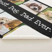 白黒写真コラージュドッグ最高のパパ シェルパブランケット (3/4)