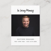 白黒写真シンプル祈りの言葉 名刺 (正面)