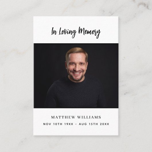 白黒写真シンプル祈りの言葉 名刺 (正面)