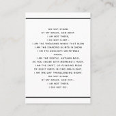 白黒写真シンプル祈りの言葉 名刺 (裏面)