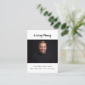 白黒写真シンプル祈りの言葉 名刺 (スタンド正面)