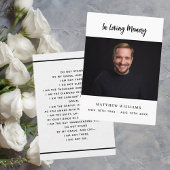 白黒写真シンプル祈りの言葉 名刺