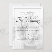 白黒写真テンプレート結婚式招待状 招待状 (正面)