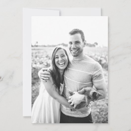 白黒写真テンプレート結婚式招待状 招待状 (裏面)